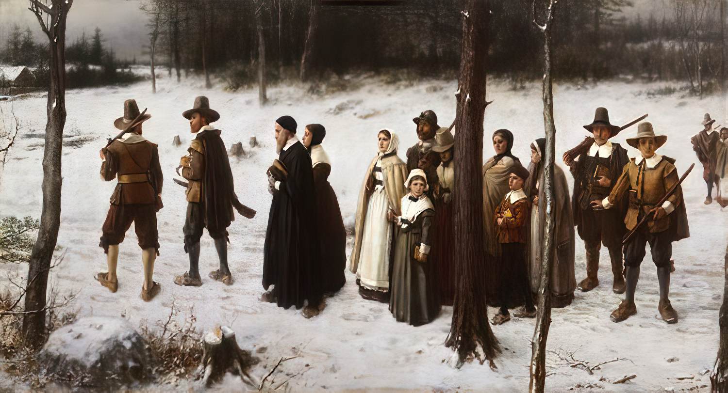 Джордж Генри Баутон. Паломники, идущие в церковь. 1867 год